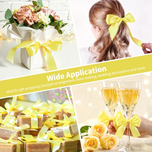 Mauproy Baby Maize Satin Ribbon, 1-1/2 Inch, 50 Yards - color: Baby Maize
