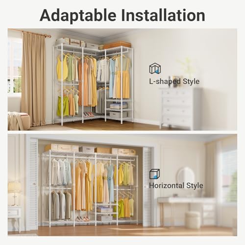 VIPEK V40 Heavy Duty Clothes Rack, Modular Closet System Clothing Rack - color: White, size: V40 Regular
