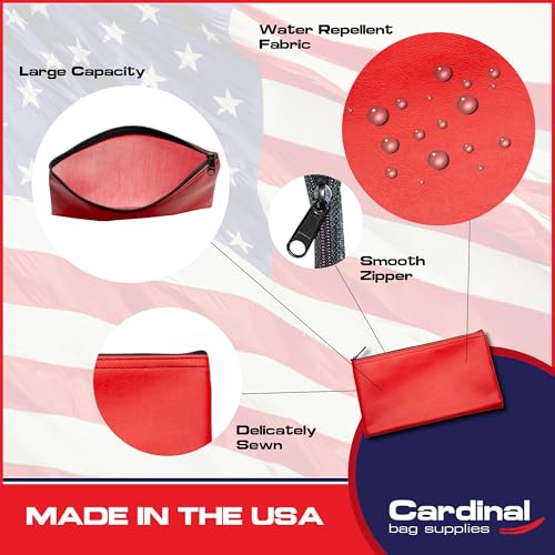 Multi-Purpose Zipper Bag, Red, 11 x 6 Inch - color: Red