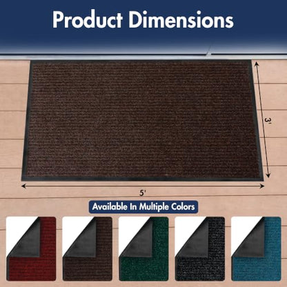 Notrax 109 Industrial Door Mat, 3' x 5' Brown, Made in the USA - color: Brown, size: 3' x 5' (Rectangular)