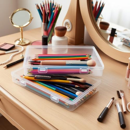 Goodma 8 Pieces Rectangular Empty Mini Clear Plastic Organizer Box - size: 195 x 113 x 30 mm