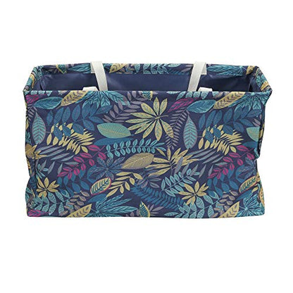 Household Essentials Rectangular Krush Container, All‑Purpose Utility Tote with Tropical Floral Pattern, Multicolor - color: Leaf