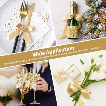 Mauproy Champaign Gold Satin Ribbon, 1-1/2 Inch, 50 Yards - color: Champaign Gold