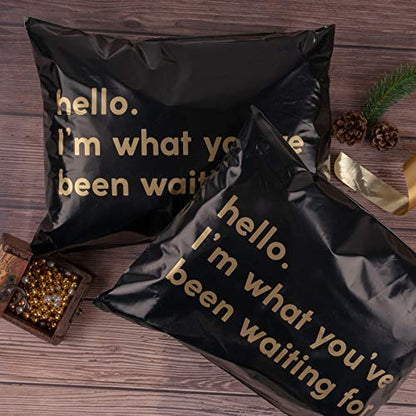 RUSPEPA Poly Mailer Shipping Bag with Self Sealing, Business Text Printed Design 2.3 Mil Heavy Duty Self Seal Mailing Envelopes, 100 Pack 10 x 13 inches, Black - color: Black, size: 10 x 13 inches