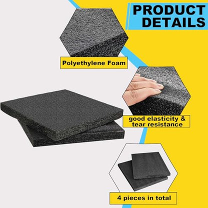Treela 4 Pcs Customizable Polyethylene Foam Sheets 16x12x1.5" - size: 16x12x1.5''