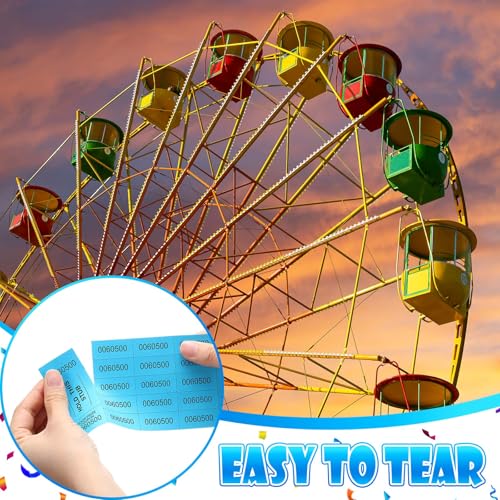 Kosiz 1000 Sheets 20 Bid Raffle Ticket Numbers Auction Tickets for Events & Church (Lake Blue) - color: Lake Blue, size: 20 Bid