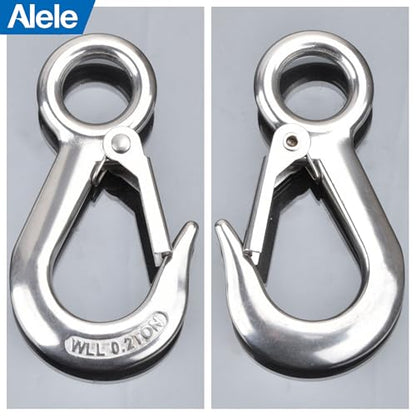 Alele 4Pack 0.5T Crane Scale Grab Hooks, Slip Hooks,Stainless Steel Lifting Hook Rigging Accessory - color: Grab Hooks 0.5T 4P
