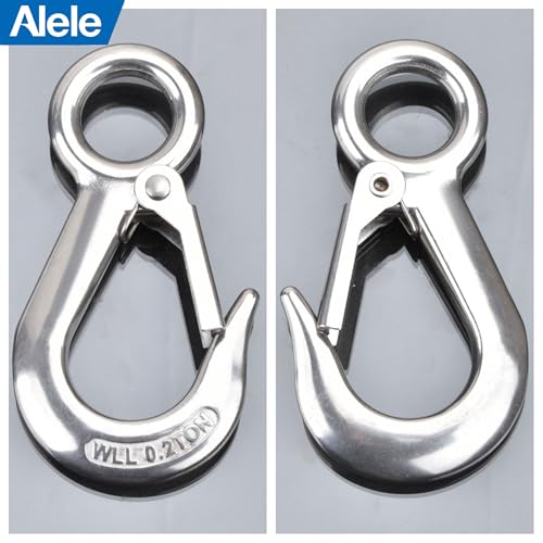 Alele 2Pack 0.5T Crane Scale Grab Hooks,Slip Hooks,Stainless Steel Lifting Hook Rigging Accessory - color: Grab Hooks 500kg-2P
