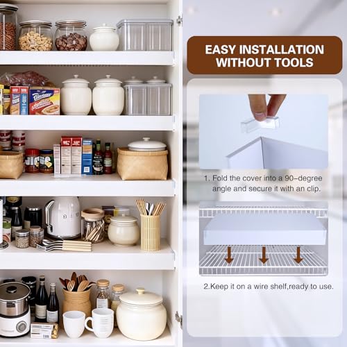 Wire Shelf Covers for Wire Shelving,42''W X12 D,White5 Pcs - size: 42*12inch