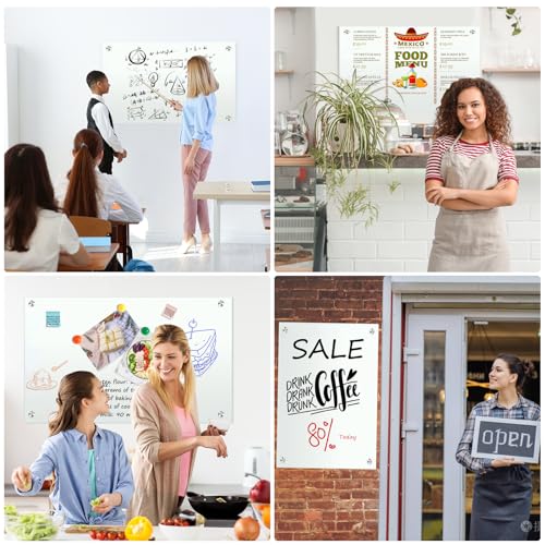 H-Qprobd Glass Magnetic Dry Erase Whiteboard 36"x24" for Wall, Frameless White Board, Includes 12 Magnets, 8 Markers and 2 Erasers - size: Glass 36"x24"