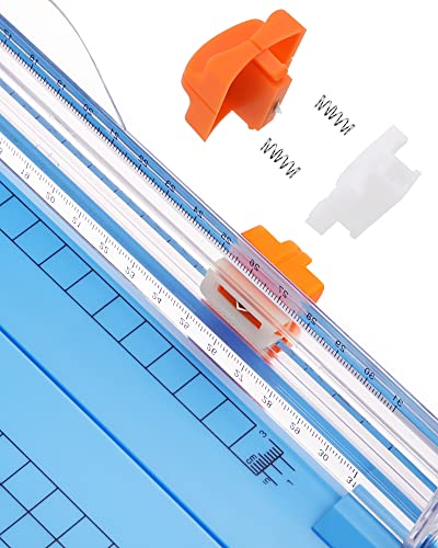 Firbon A4 Paper Cutter, 12 Inch Paper Trimmer with Extened Ruler, Blue - color: Blue