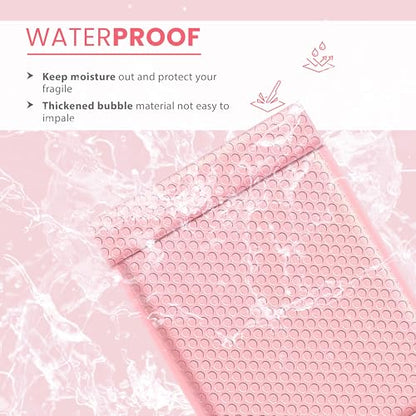 Light Pink Bubble Mailers 4x8, Poly Padded Envelopes #000, 500 Pack - color: Light Pink, size: 4"x8" / 500 Pack