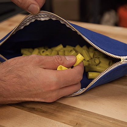 Klein Tools 5140 Canvas Zipper Bag, Tool Pouch, Bank Deposit Utility Bag, 12.5 x 7-Inch, Olive/Orange/Blue/Yellow 4-Pack - color: Olive, Orange, Blue, Yellow
