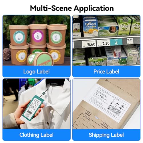 Bluetooth Thermal Shipping Label Printer, Wireless 3x5 Portable Thermal Printer for Small Business, Support iOS, Android, Windows, Mac, Widely