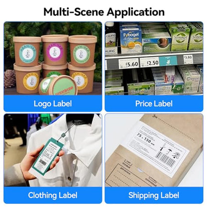 Bluetooth Thermal Shipping Label Printer, Wireless 3x5 Portable Thermal Printer for Small Business, Support iOS, Android, Windows, Mac, Widely
