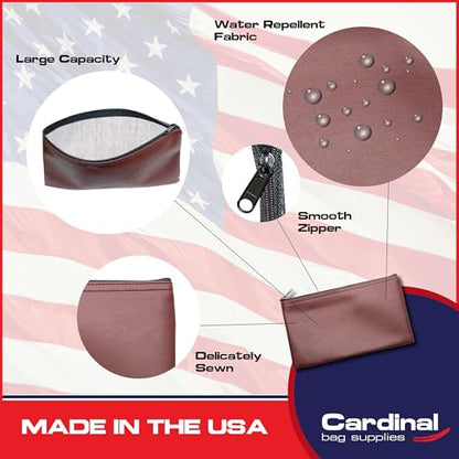 Multi-Purpose Zipper Bag, Burgundy, 11 x 6 Inch - color: Burgundy