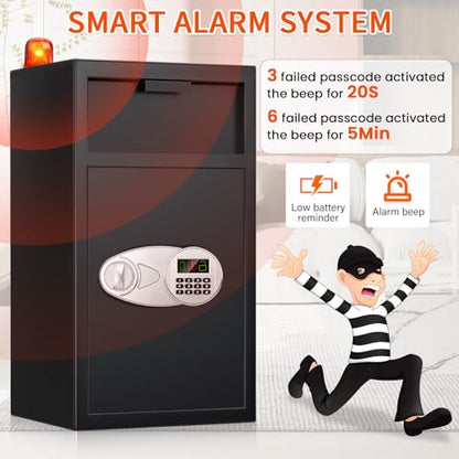 6.0 CU FT Extra Large Drop Safe for Business, Anti-Theft Money Drop Slot Safes with Digital Keypad and Spare Keys, Heavy Duty Depository Safe for Home Office Retail Store Business Mail Church - size: 6.0 CUFT