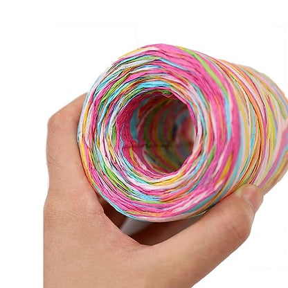 UPSTORE 262 Feet 6Colors Raffia Paper Ribbon, Colorful Packing Twine String