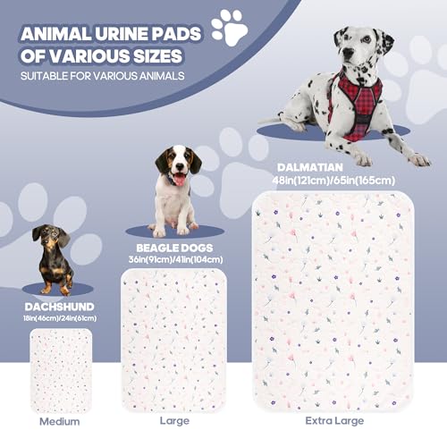 2'Pcs Washable Pee Pads, Reusable Puppy Pet Training Pads, Waterproof Dog Crate, Whelping Pad, Non-Slip Protects Against Urine Leakage Pinkishwhite Extra Large - color: Pinkishwhite, size: Extra Large