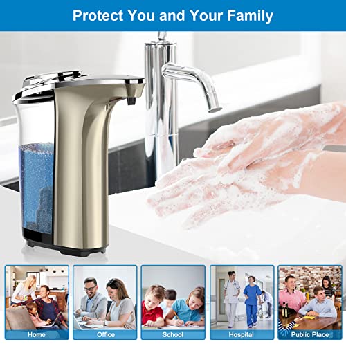 Automatic Soap Dispenser, 17oz Touchless Liquid Dish Soap Dispenser Kitchen - color: Champagne Gold