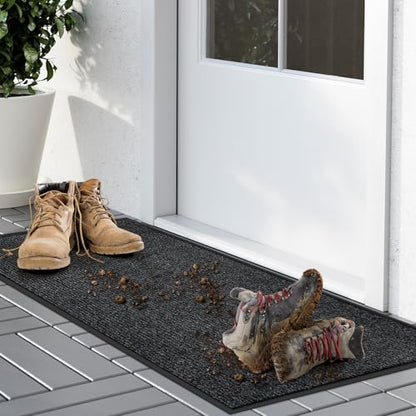 Kuyal Front Door Mat, 2'x3' Indoor Outdoor Entrance Mats - size: 24" x 36"