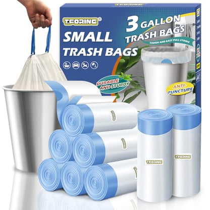 Small 3 Gallon Trash Bags Drawstring,0.96 Mil,Unscented,240 Count - color: 3gal-240