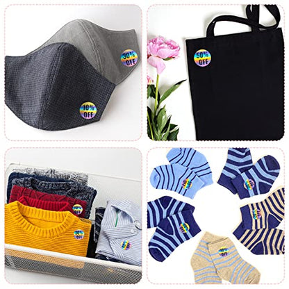 Tenare 6 Rolls/3000 Pcs Percent Off Sticker 10 to 60 Percent, Bright Style - style: Bright Style