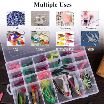 Bead Organizer Storage 8 Pack 36 Grid Jewelry Tackle Craft Box Adjustable - color: 8 Pack