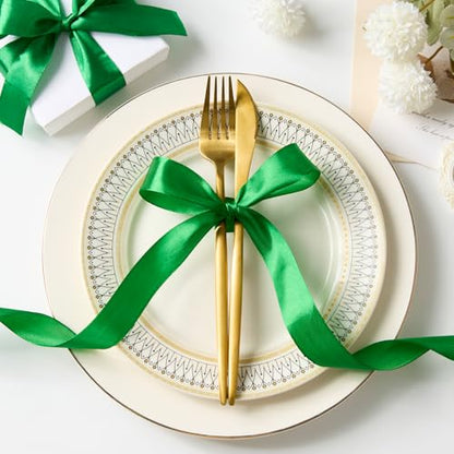 Emerald Green Satin Ribbon, 1 Inch, 50 Yards - color: emerald green