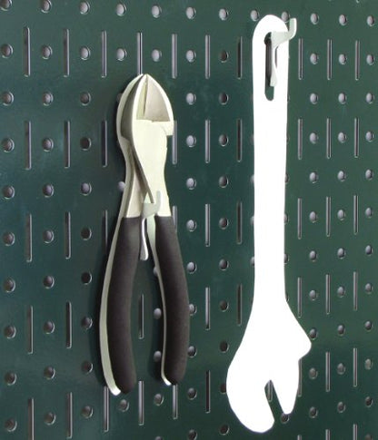 Wall Control Narrow Pegboard Rack 8in x 32in Green Metal Pegboard Runner Tool Board - color: Green