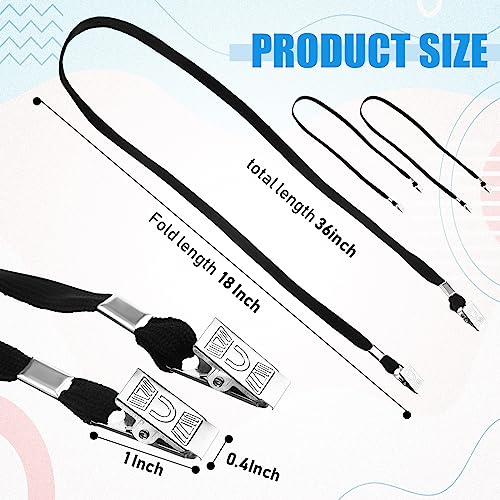 Patelai 400 Pack Double Clip Lanyards Bulk Face Mask Lanyards, Black - color: Black