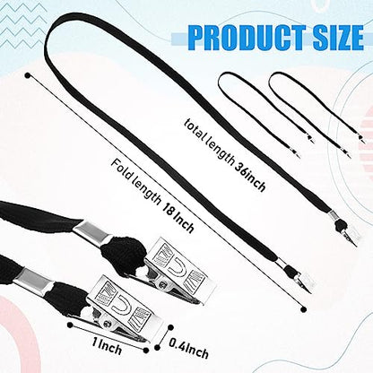 Patelai 400 Pack Double Clip Lanyards Bulk Face Mask Lanyards, Black - color: Black