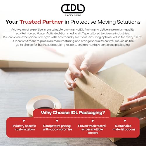 IDL Packaging 2.83" x 450' Water-Activated Kraft Gummed Tape, 30lb (2-Pack) - color: Brown, 30 lbs