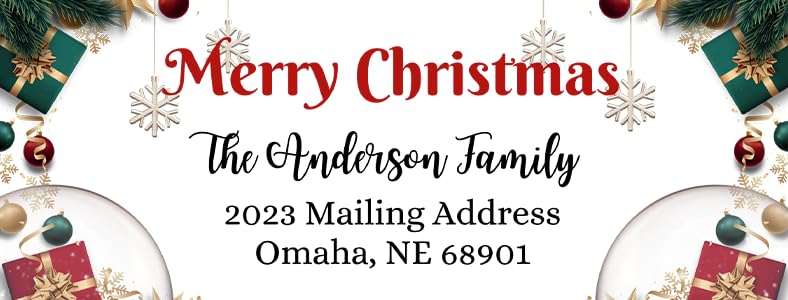 Sunshine Stickers Custom Christmas Return Address Labels-Personalized Holiday Return Address Labels, Set of 120 Self Adhesive Mailing Rectangle Personalized Name Stickers for Envelopes (Pattern 12) - style: Pattern 12