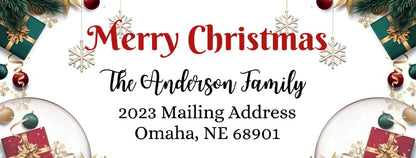 Sunshine Stickers Custom Christmas Return Address Labels-Personalized Holiday Return Address Labels, Set of 120 Self Adhesive Mailing Rectangle Personalized Name Stickers for Envelopes (Pattern 12) - style: Pattern 12