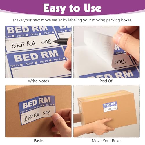 Thboxes 600 Count Removable Home Moving Labels, 9 Colour Stickers, Pen Set