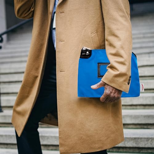 Locking Canvas Cash Bag, Sky Blue, 9 x 12 Inch - color: Deep Sky Blue