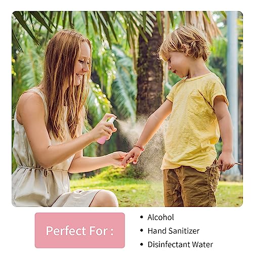 HOMBYS Empty Clear Glass 2oz Small Spray Bottles with Silicone Sleeve Protection - Refillable Containers for Travel, Cleaning Solutions, Essential Oils, Sanitizers - Fine Mist Spray - 4 Pack-Clear - color: Pink,White,Orange,Army Green