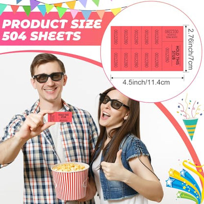 Kosiz 504 Pcs Raffle Tickets Basket Auction 10 Bid Numbers, Red - color: Red