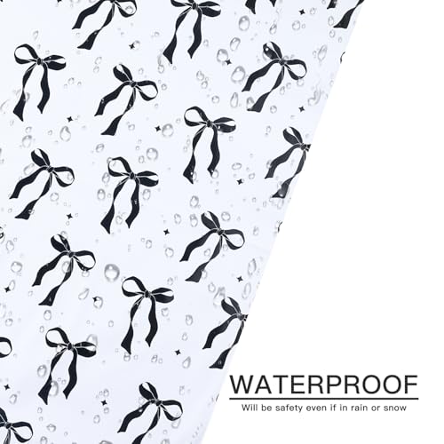 RUSPEPA 50 Pcs Black Bow Poly Mailer, Cute Bowknot Waterproof Shipping Mailers, Heavy Duty Self Adhesive Shipping Bags for Large Mailing Envelopes Bulk Tear Resistant Packaging, 12 x 14.5 Inches - color: Black Bow, size: 12 x 14.5 Inches