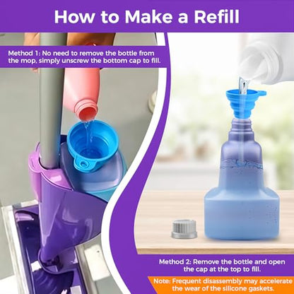 2 Refillable Replacement Bottle for Swiffer® Wet Jet™ Mop,500ml/17oz,Empty