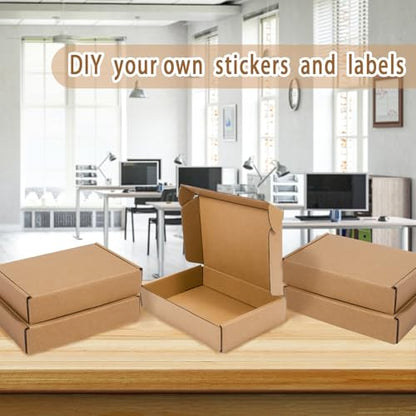 50 Pack Small Shipping Boxes, Corrugated Cardboard Boxes, Brown