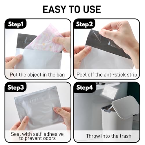 Sanitary Napkin Disposal Bags, Tampon Disposal Bags(9.8x5.9"), White - color: White