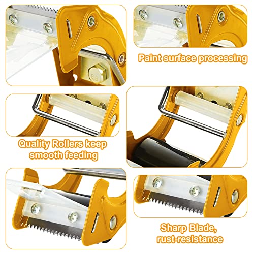 Acrux7 2 PCS 2 Inch Packing Tape Gun, Rapid Replace Packing Tape Dispenser Guns with Ergonomic Grip, Handheld Tape Gun Dispenser Heavy Duty Tapes Sealing Cutter for Carton Packaging, Boxes Sealing