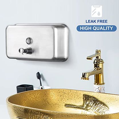 Commercial Soap Dispenser Wall Mount Stainless Steel, Horizontal - size: Horizontal