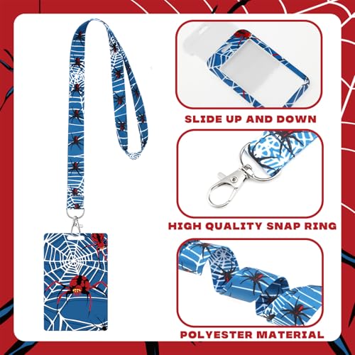 Liliaafar 4 Pcs Spider Badge Reel Lanyard with ID Card for Teachers Student - style: Spider Style