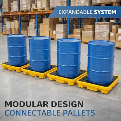 Spill Containment Pallet for 55-Gallon Drum, 11-Gallon Sump