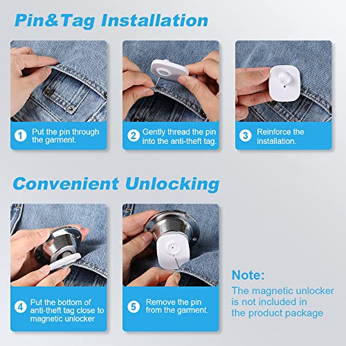 1000Pcs 8.2Mhz RF Security Clothing Tags White Retails EAS Clothes Tag with 1000 Pins and 200 Lanyards - style: 1000 White Tags + 200 Lanyards