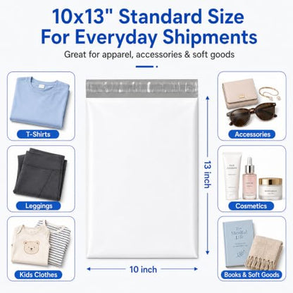 Metronic Poly Mailers 10x13 500 Pack Bulk Small Shipping Bags for Business - color: White, size: 10x13 500PC