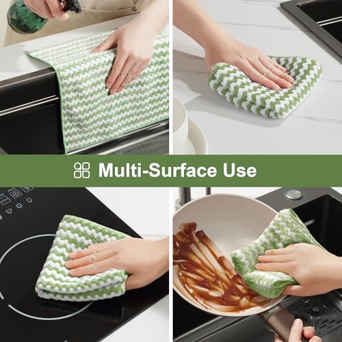 JOYMOOP Microfiber Cleaning Cloth, 18 Piece Set, Small, Green - color: D